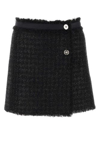 Versace Black Tweed Mini Skirt - Versace - Modalova