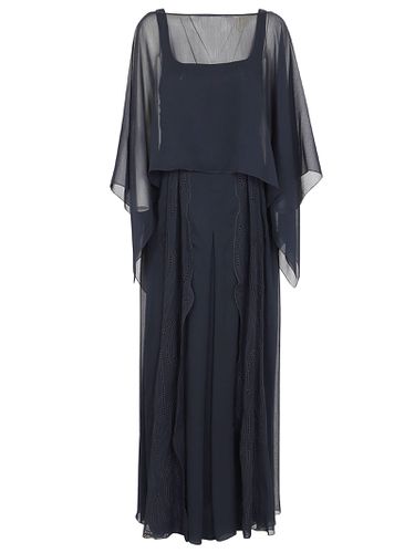 Embroidered Flared Sleeveless Gown - Alberta Ferretti - Modalova