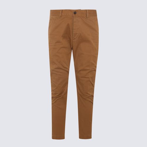 Brown Cotton Blend Trousers - Dsquared2 - Modalova