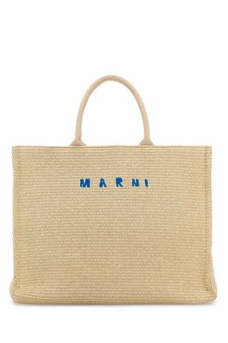 Marni Ivory Raffia Shopping Bag - Marni - Modalova