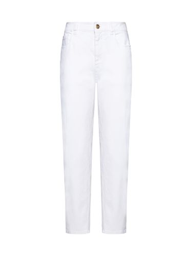 Pockets Jeans With Monile Detail In Stretch Cotton Denim - Brunello Cucinelli - Modalova