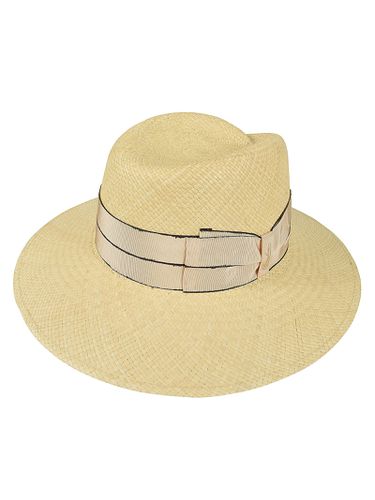 Borsalino Bow Logo Woven Hat - Borsalino - Modalova