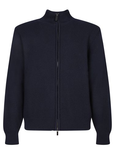 Canali Full Zip Wool Sweater Blue - Canali - Modalova