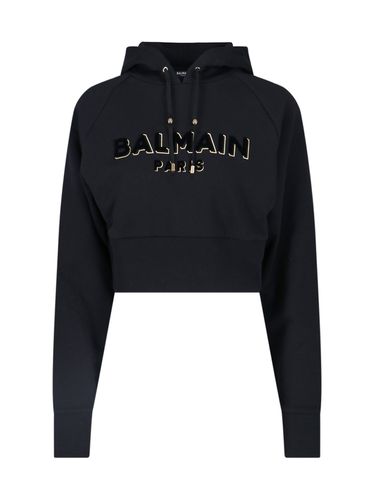 Balmain Logo Cropped Hoodie - Balmain - Modalova