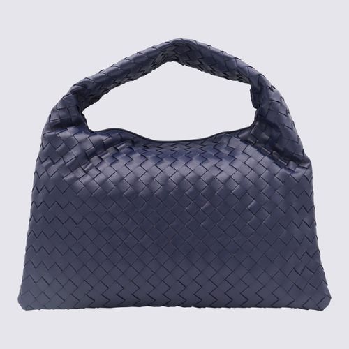 Dark Blue Leather Hop Small Handle Bag - Bottega Veneta - Modalova