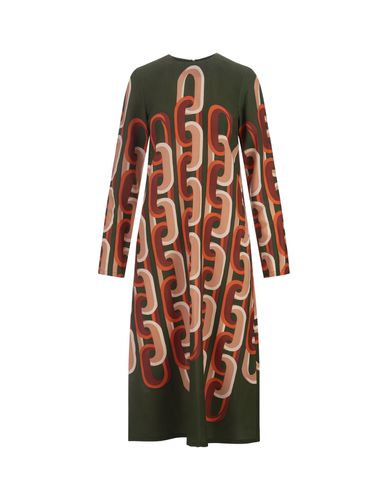 Long Sleeve Midi Swing Dress In Prometheus Placée Camouflage In Sablé - La DoubleJ - Modalova