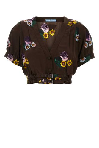 Prada Printed Poly Pongee Crop-top - Prada - Modalova