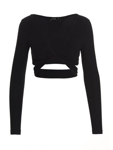 Atlein Crossed Cropped Top - Atlein - Modalova