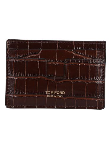 Crocodile Embossed Credit Card Holder - Tom Ford - Modalova