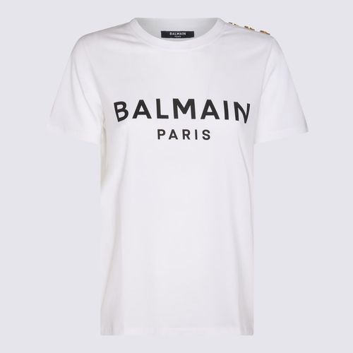 And Black Cotton T-shirt - Balmain - Modalova