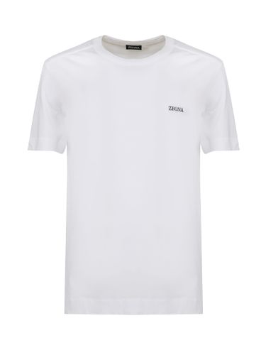 Zegna Logo Cotton T-shirt - Zegna - Modalova