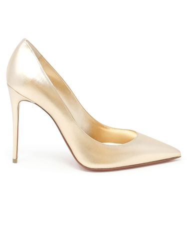 Rose Gold Metal Leather Kate 100 Pumps - Christian Louboutin - Modalova