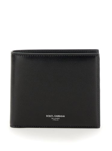 Wallet With Front Logo Detail In Leather Man - Dolce & Gabbana - Modalova