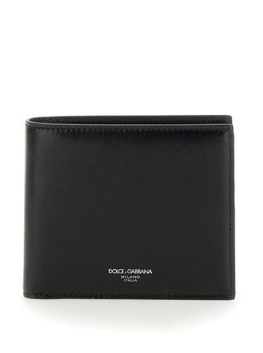 Wallet With Front Logo Detail In Leather Man - Dolce & Gabbana - Modalova