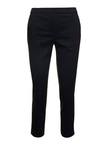 Black Pull On Trousers In Linen Stretch Woman - Theory - Modalova
