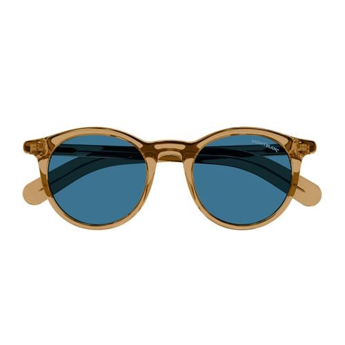 Mb0353s Linea Snowcap 005 Brown Blue Sunglasses - Montblanc - Modalova