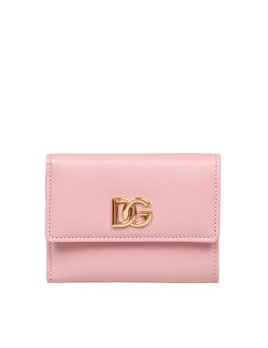 Leather Wallet With Metal Dg Logo In And Color - Dolce & Gabbana - Modalova