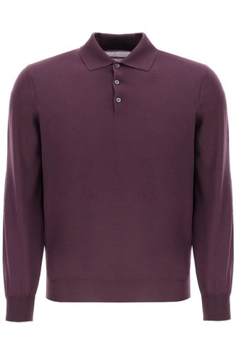 Long-sleeved Polo Shirt In Virgin Wool And Cashmere - Brunello Cucinelli - Modalova