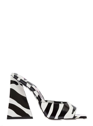 Devon Mule 115 Zebra Printed Leather - The Attico - Modalova