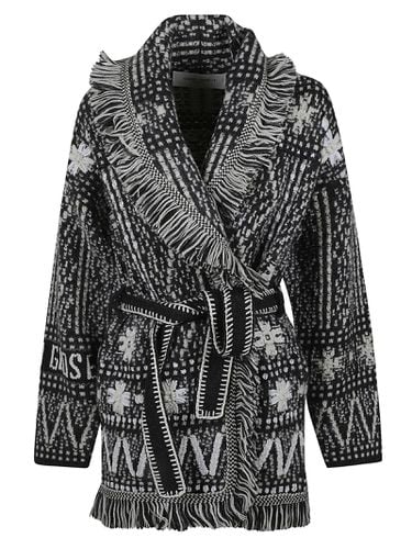 Journey W`s Belted Knit Cardigan Wool Blend Fair Isle Jacquard Stones Embroidery - Golden Goose - Modalova