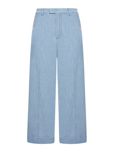 Denim Trousers With Turn-up - Valentino Garavani - Modalova