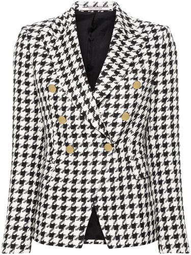 And White Linen Blend Blazer - Tagliatore - Modalova