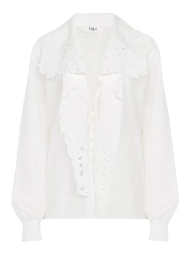 Shirt Embroidered With Cotton Poplin Lavallière - Chloé - Modalova