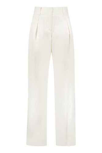 Ferragamo Silk And Linen Trousers - Ferragamo - Modalova