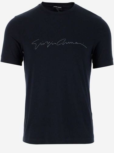 Viscose Jersey T-shirt With Logo - Giorgio Armani - Modalova