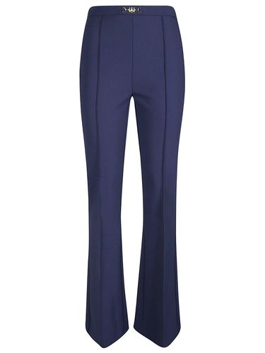 Horsebit Stretch Crepe Palazzo Trousers - Elisabetta Franchi - Modalova