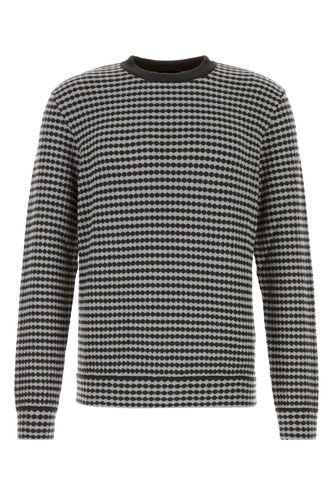 Embroidered Stretch Wool Blend Sweater - Giorgio Armani - Modalova