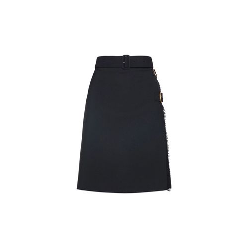 Pleated Panel Wool Blend Belted Kilt Skirt - Burberry - Modalova