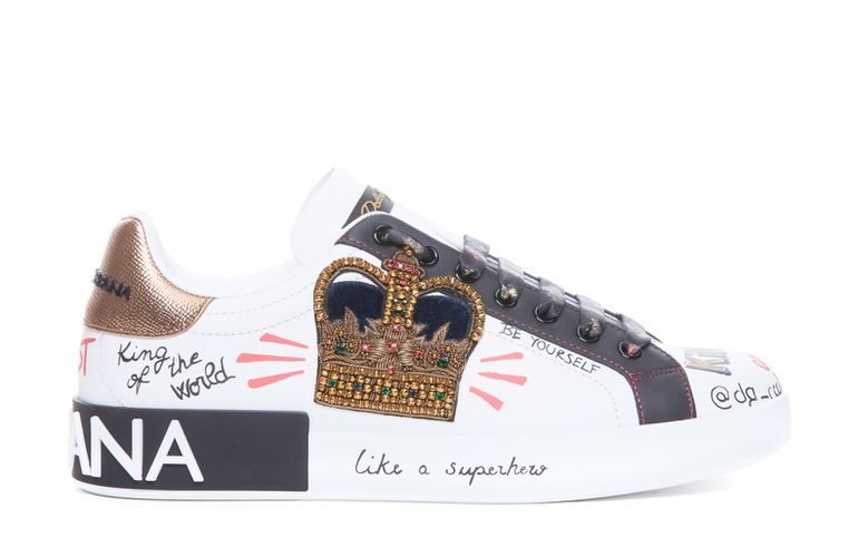 Portofino Sneakers With Patch And Stitches - Dolce & Gabbana - Modalova