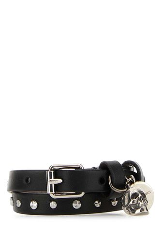 Black Leather Bracelet - Alexander McQueen - Modalova