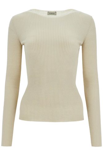 Mrz Ribbed Wool Top With A High - Mrz - Modalova