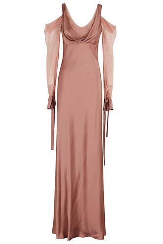 Cold-shoulder Satin Maxi Dress - Alberta Ferretti - Modalova