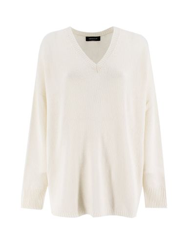 White V-neck Sweater In Cashmere Woman - Fabiana Filippi - Modalova