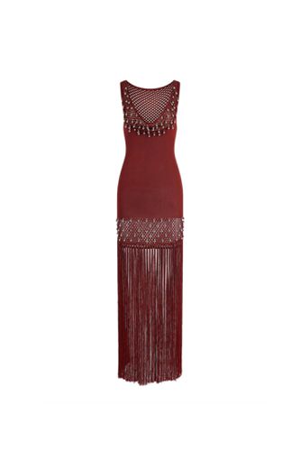 Fringed Crochet Maxi Dress - Paco Rabanne - Modalova