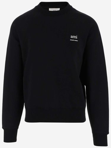 Stretch Cotton Sweatshirt With Logo - Ami Alexandre Mattiussi - Modalova