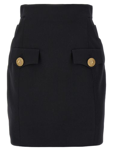 Balmain Contrast Button Mini Skirt - Balmain - Modalova