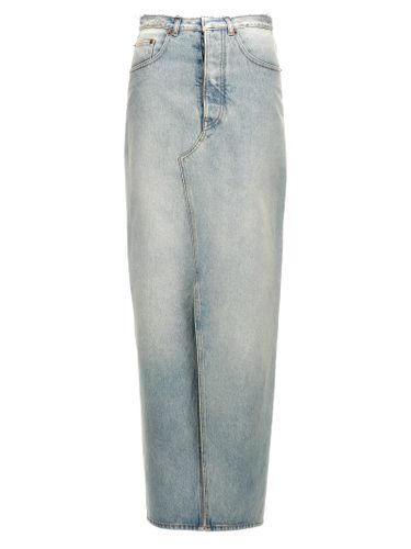 Frayed Maxi Denim Skirt - MM6 Maison Margiela - Modalova