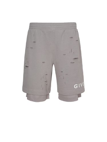 Bermuda Shorts In Destroyed-effect Brushed Fabric - Givenchy - Modalova
