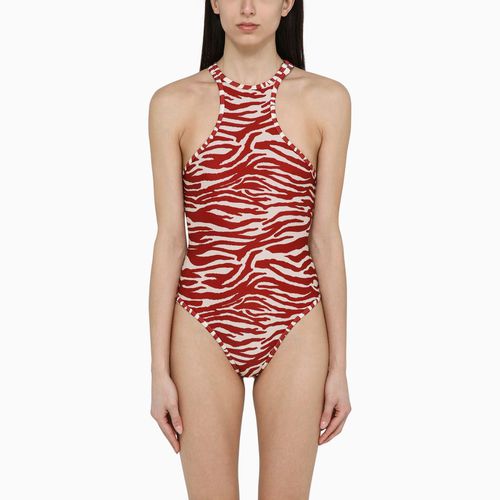 Zebra Print White/ One-piece Swimming Costume - The Attico - Modalova