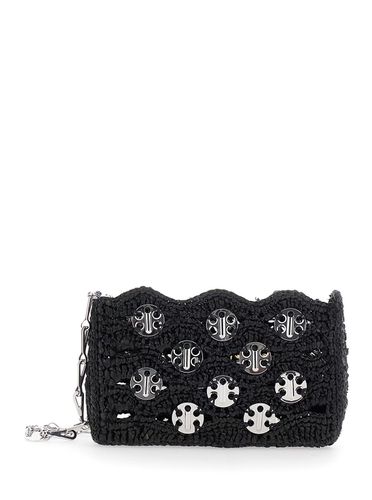 Shoulder Bag With Chain-link Shoulder Strap And Discs Detail In Raphia Woman - Paco Rabanne - Modalova