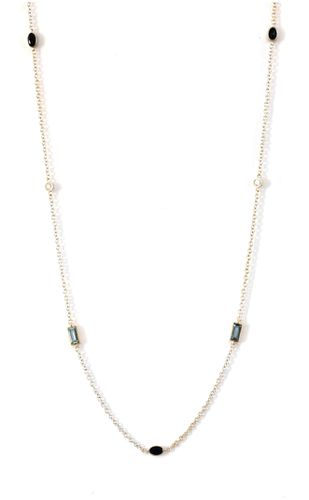 Lo Spazio Aquamarine, Sapphire and Diamond Necklace - Lo Spazio Jewelry - Modalova