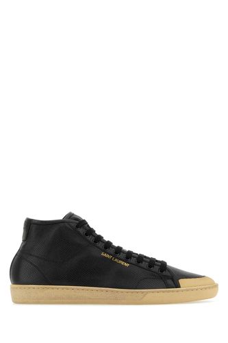 Black Leather Court Classic Sneakers - Saint Laurent - Modalova