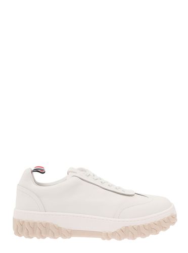 Field Low Top Sneakers With Cable Knit Sole And Tricolor Detail In Leather Man - Thom Browne - Modalova