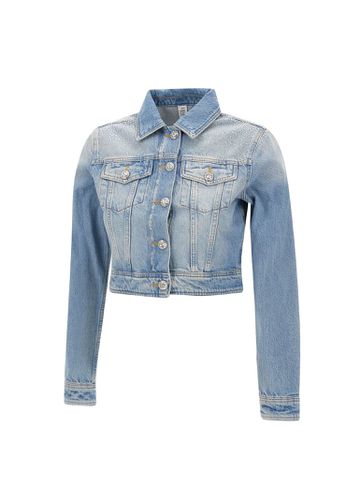 Scoop Denim Jacket With Strass - Liu-Jo - Modalova