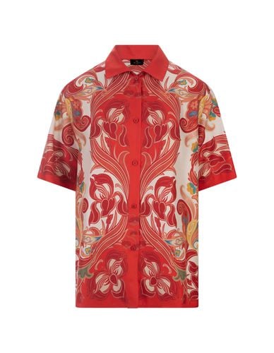 Etro Printed Red Silk Shirt - Etro - Modalova