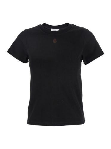 Crewneck T-shirt With Skull Embroidery On The Front In Cotton Woman - Alexander McQueen - Modalova